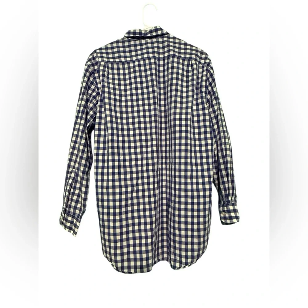 J. Crew Men's Navy and White Plaid Shirt